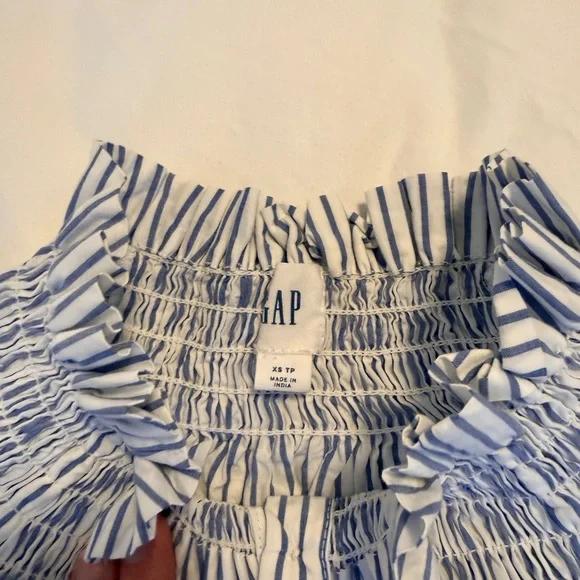 GAP Striped Button Up with Ruffled Collar - Picture 3 of 3